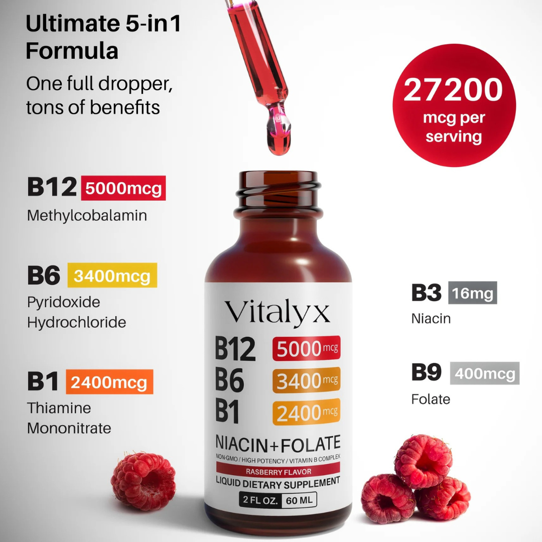 5-in-1 Vitamin B12 Raspberry Flavor